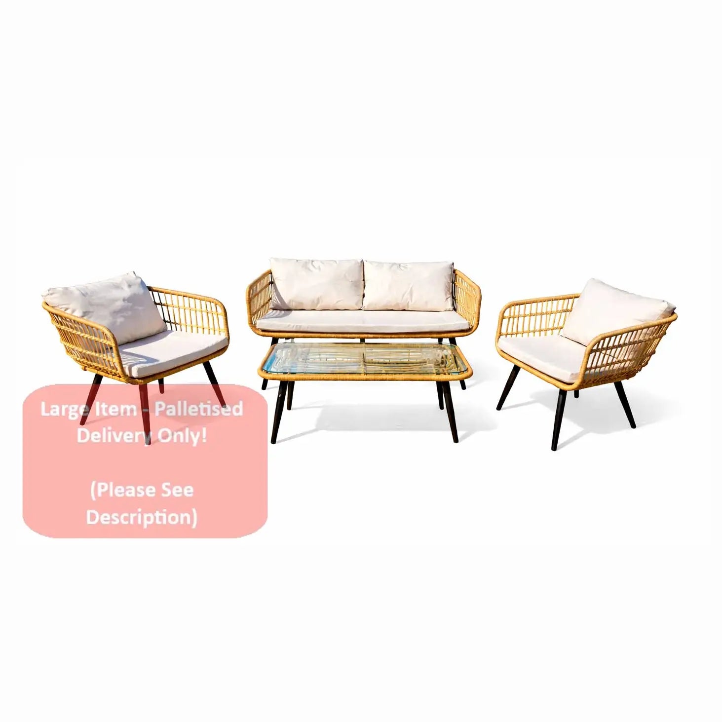 Outdoor-Bambus-Boho-Möbelset
