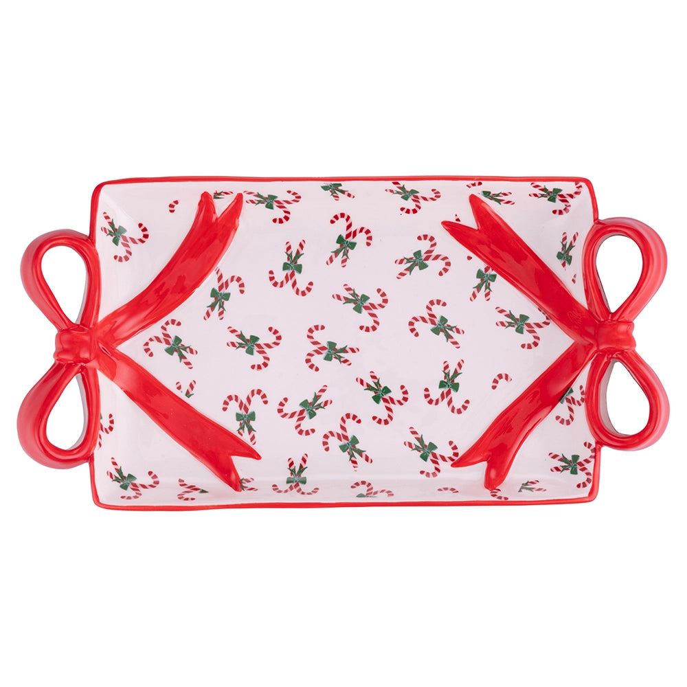 XMAS FLOCKEN RECHTECKIGER TELLER DEK. A 28,5X14,6