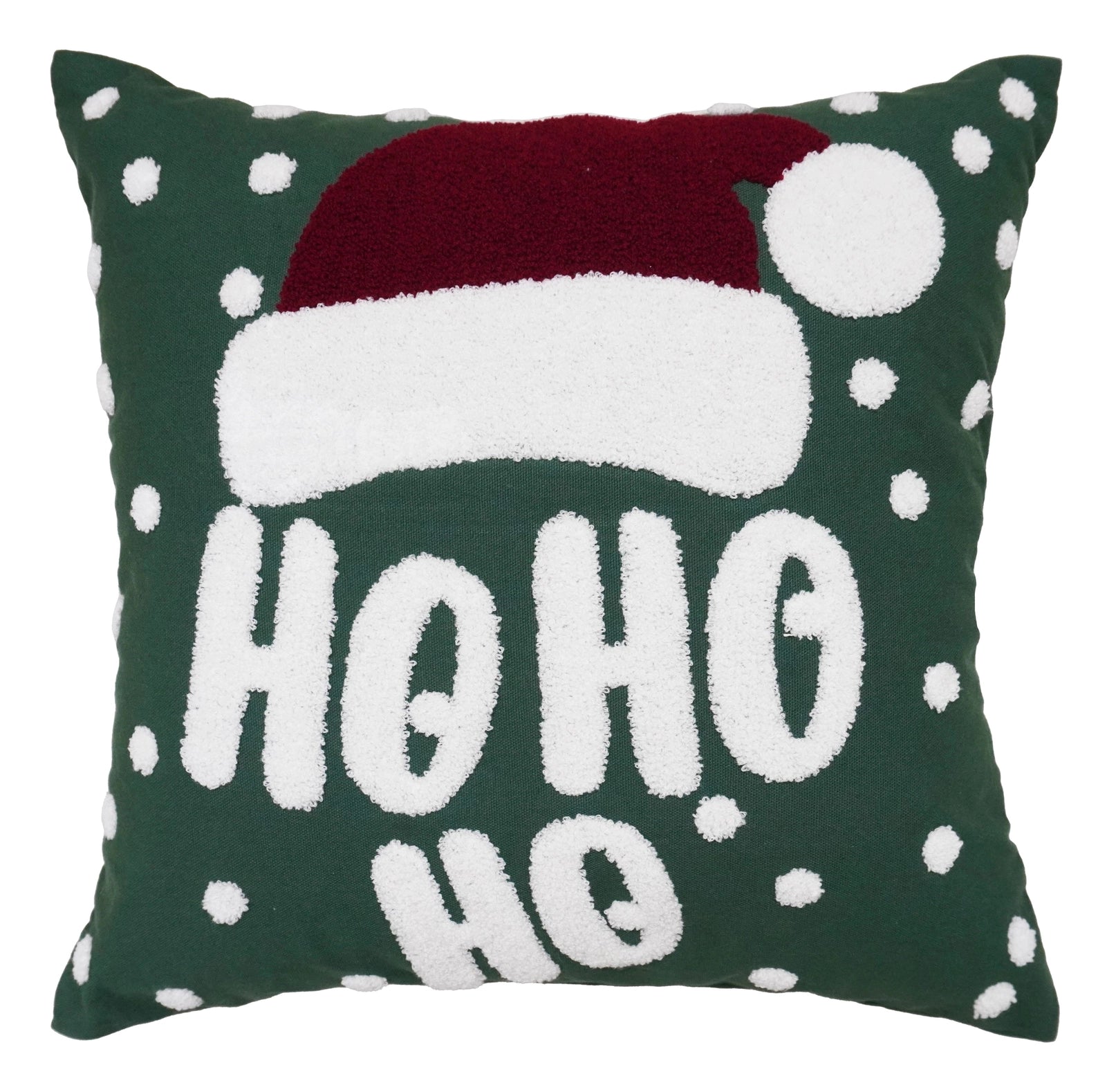 Weihnachtskissen mit lustigem 'Ho Ho Ho' Text und Weihnachtsmütze – Urbane Hide