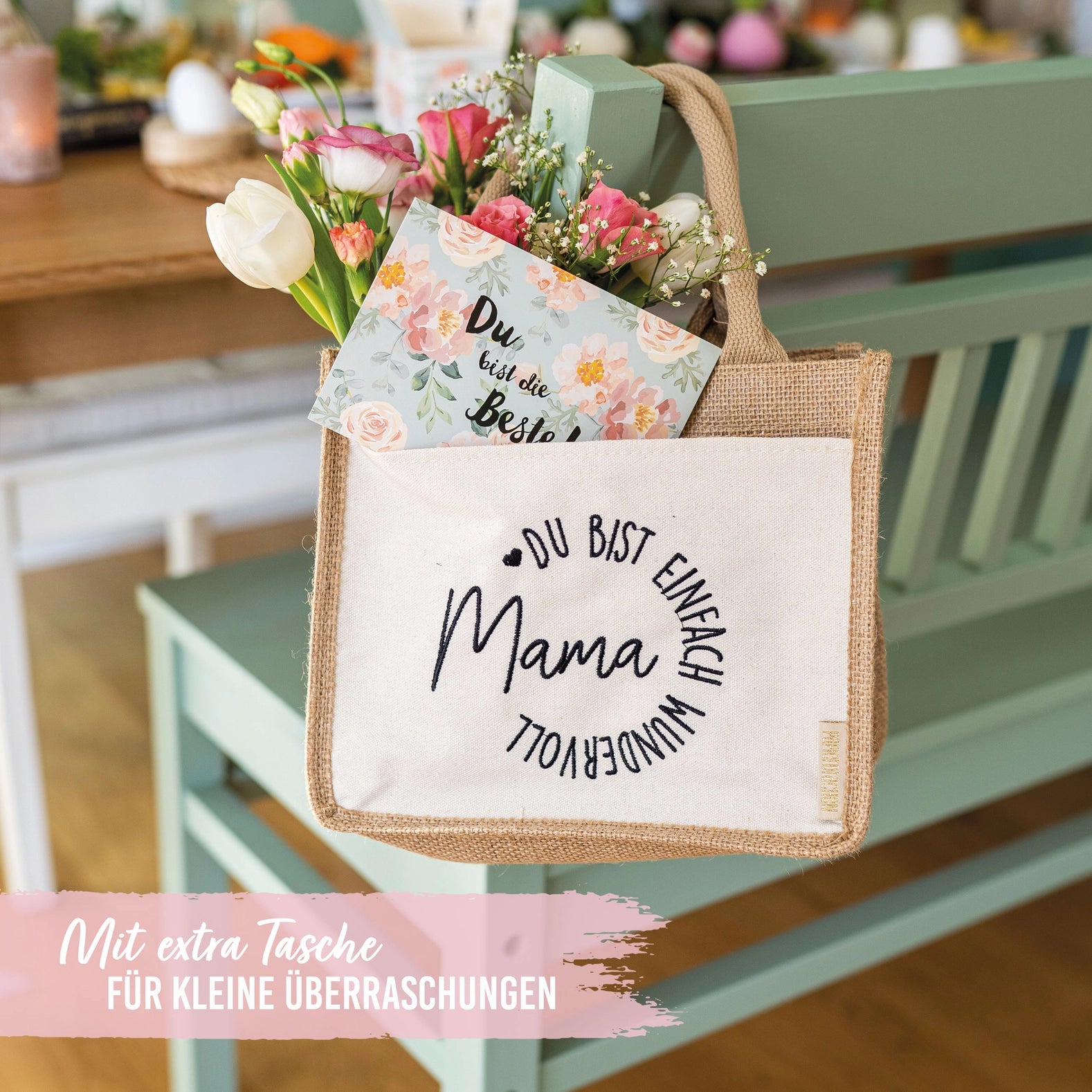 Jutetasche Mama du bist wundervoll Set 01
