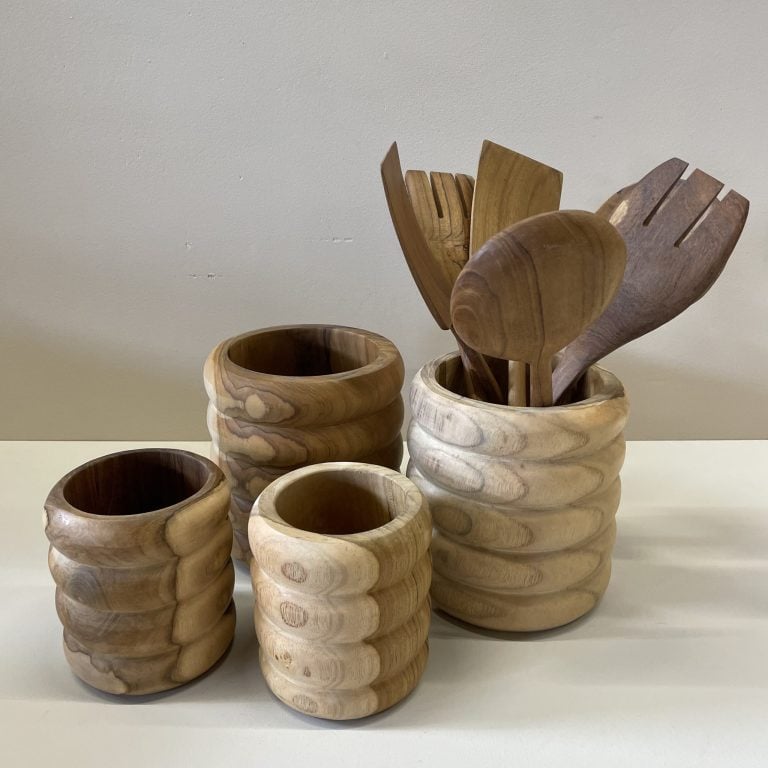 Handgemachte Spatel aus Teakholz, 3er-Set