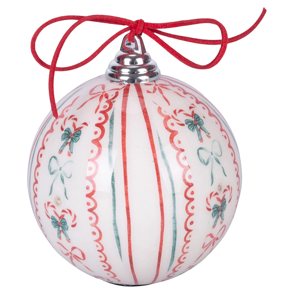 WEIHNACHTEN MIT SCHLEIFEN LED-KUGEL 4 SORTIERT