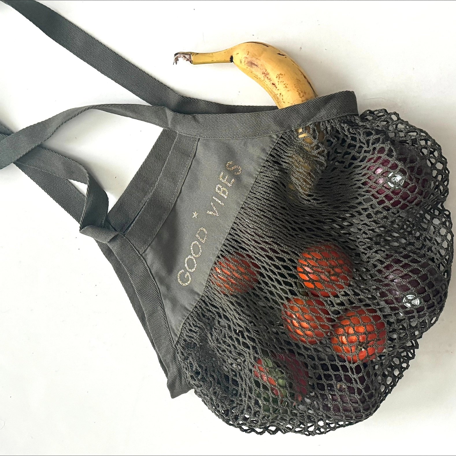 Netz-Einkaufsbeutel - Good Vibes - 4 Farben zur Auswahl