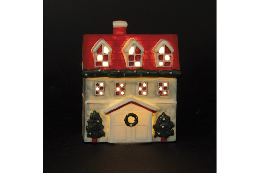 XMAS KERAMIKHÄUSCHEN LED 12,5*8,8*15 CM