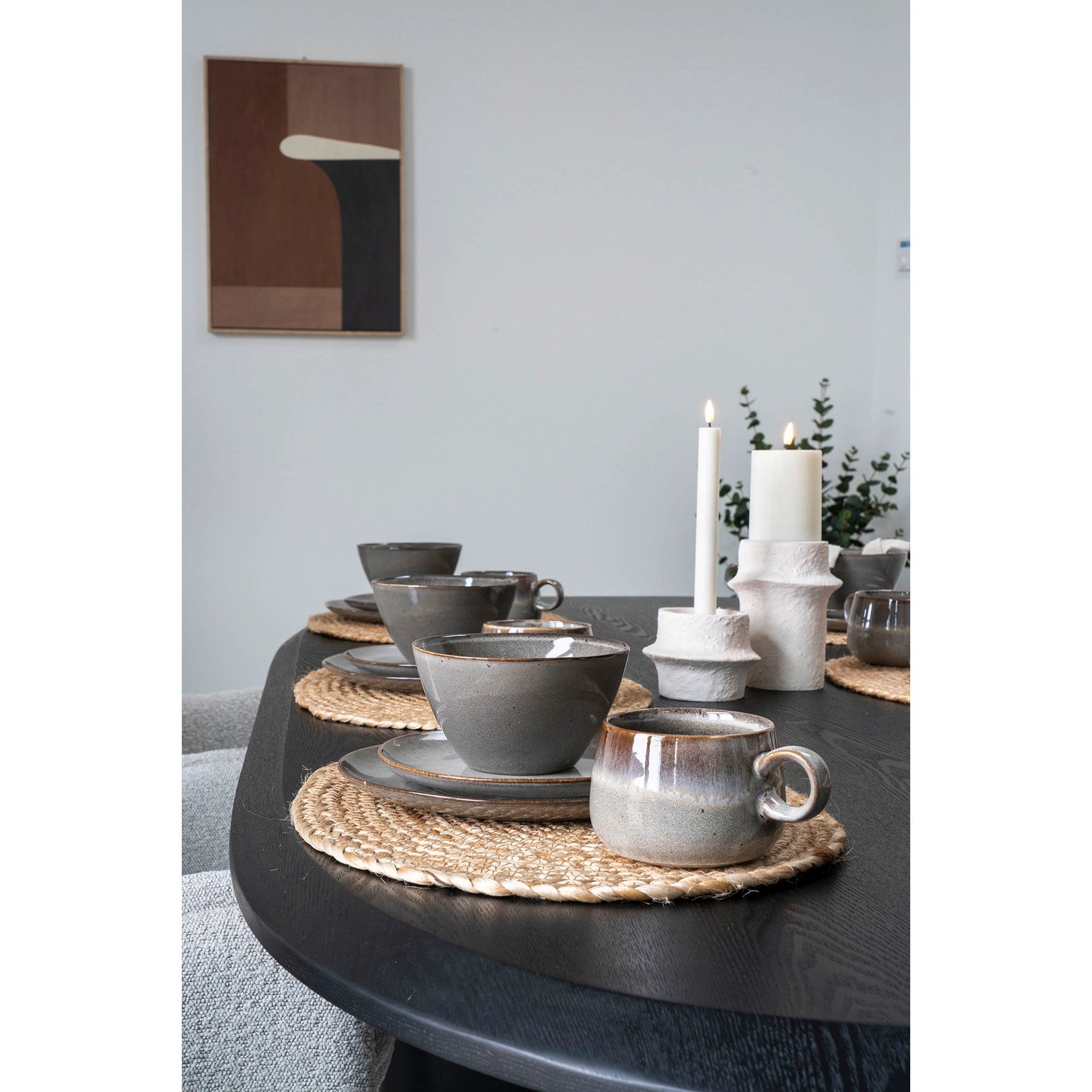 Kerzenhalter - Zement. Weiß. Set aus 2.