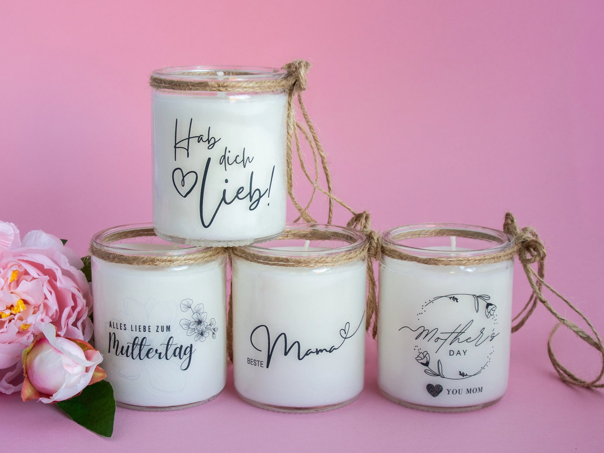 Kerze Muttertag - Alles liebe zum Muttertag, Unparfümiert