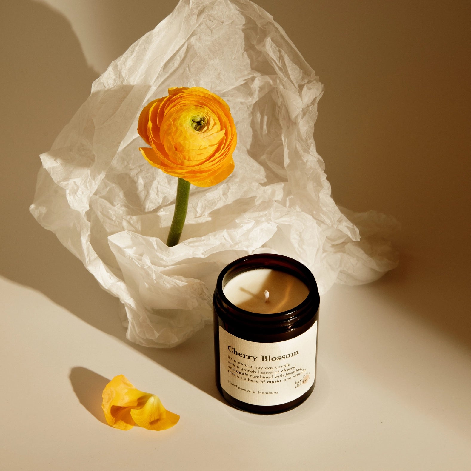 Kirschblüte Sojakerze 155 g | Hergestellt in Deutschland | Handgefertigt