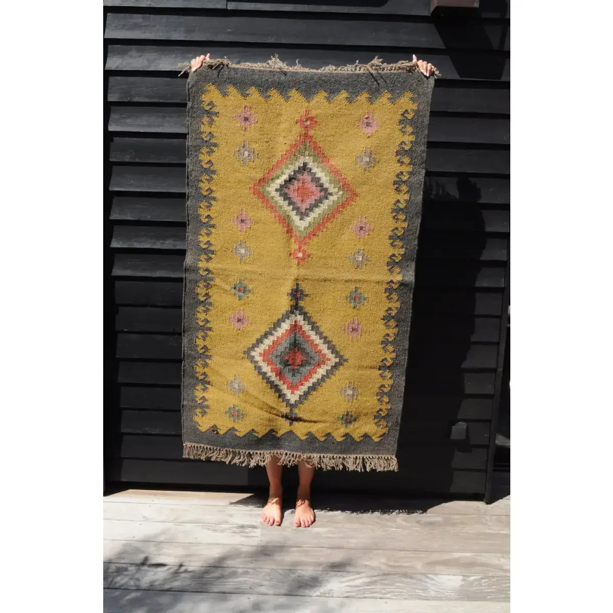 Kilim Ottoman Wolle und Jute Motiv Ankara