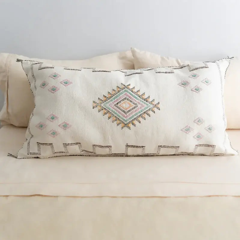 Marokkanischer Kaktusseiden-Kissenbezug – Handgefertigtes Sabra-Kissen