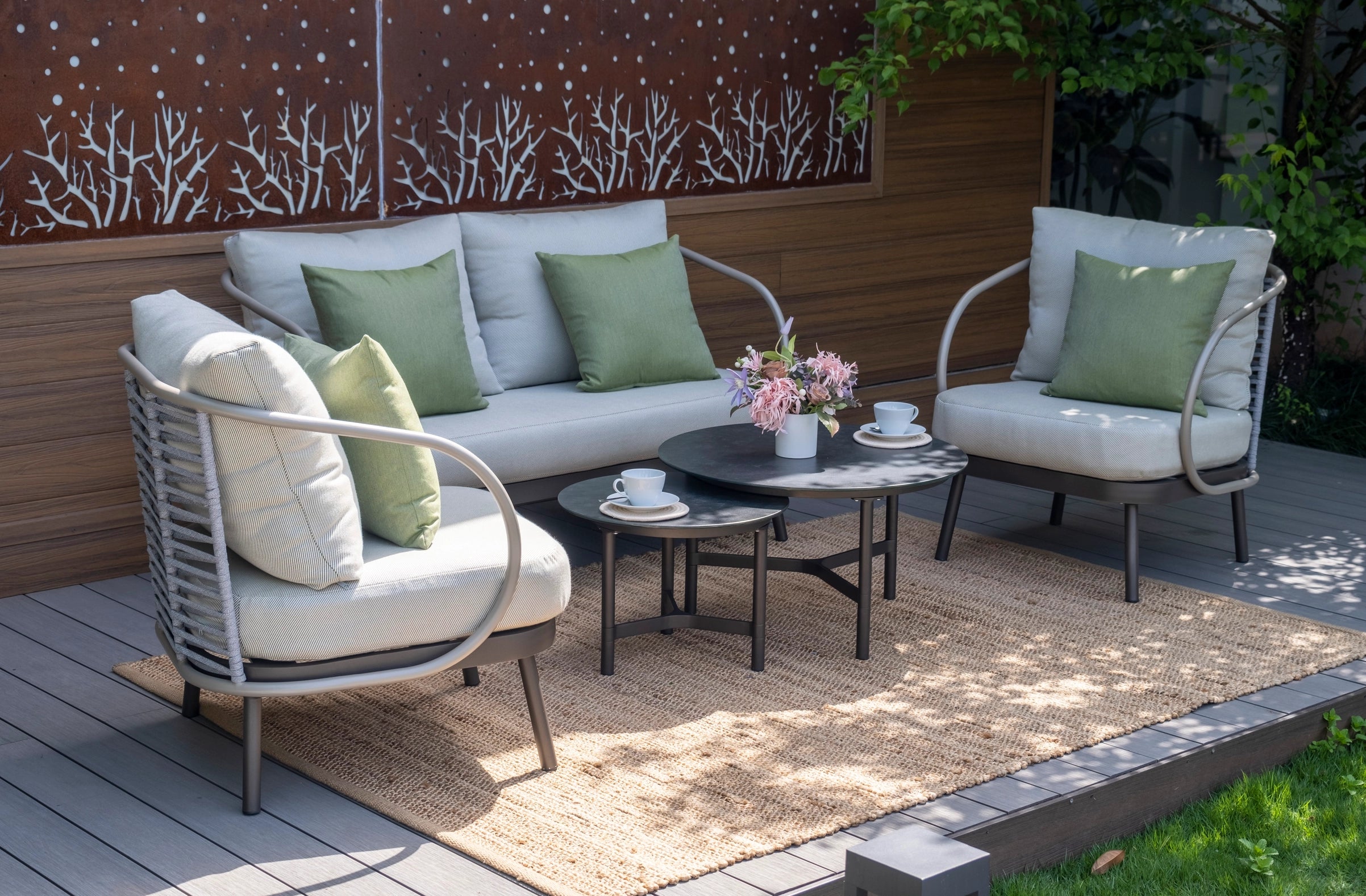 5-teiliges Garten-Sofa-Set aus Aluminium