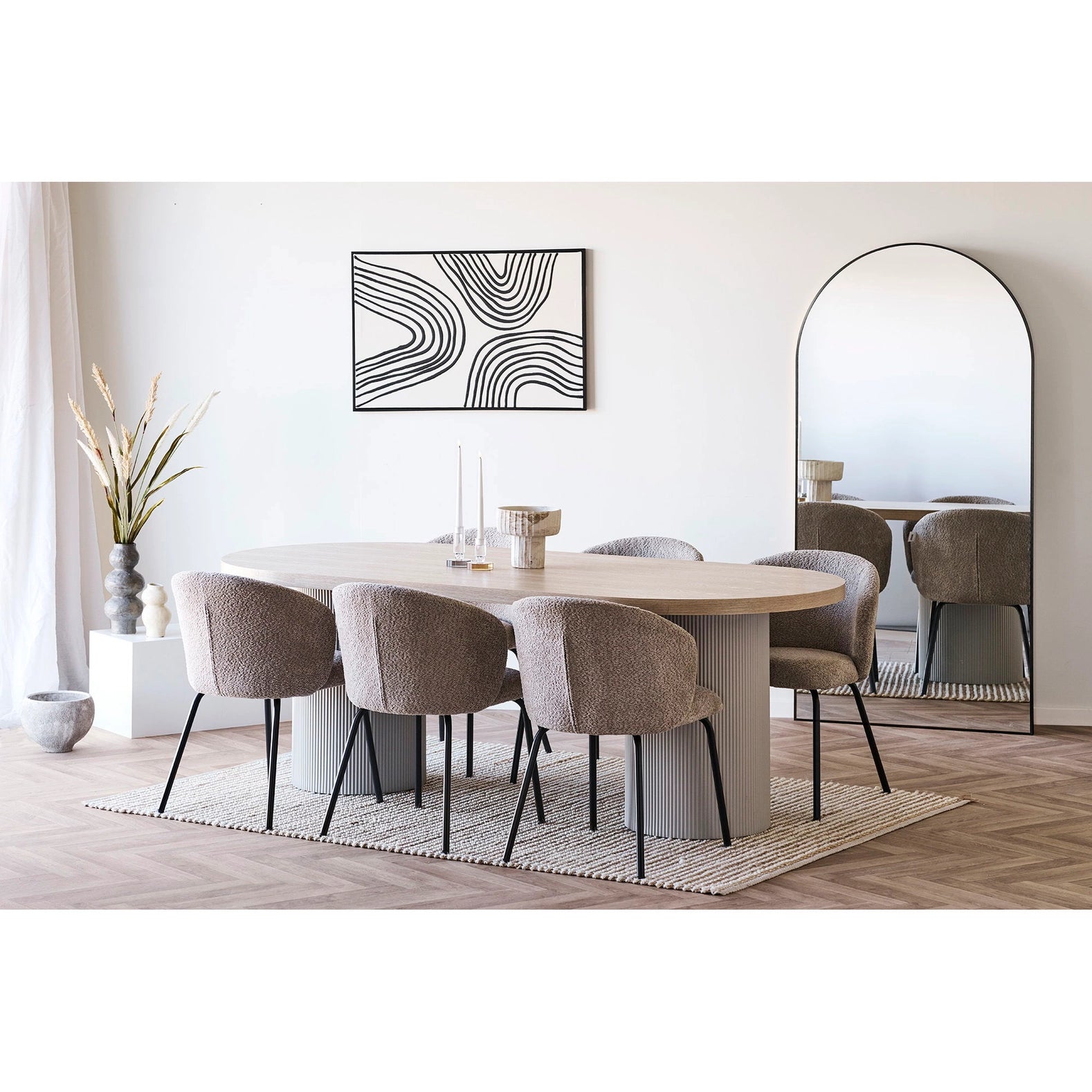 Solva Esstisch aus Eschenholz, naturfarben, Sand, 100 x 220 x 75 cm