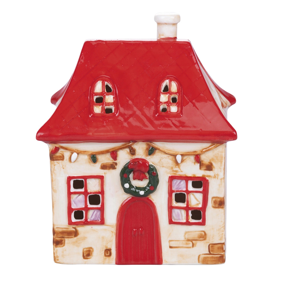 XMAS KERAMIKHÄUSCHEN LED 12,4*8,7*15 CM