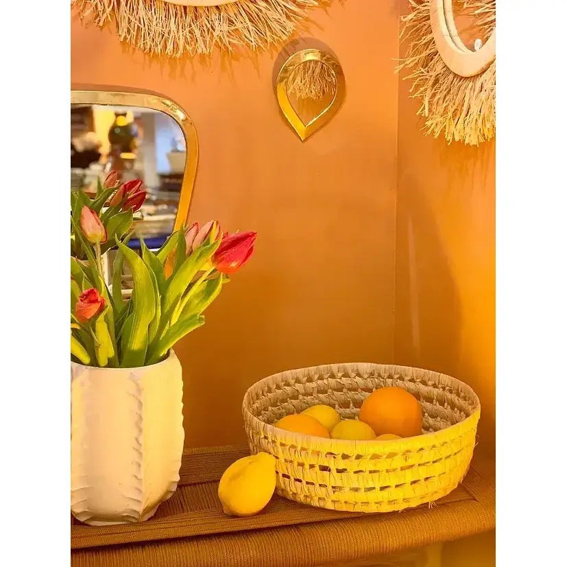 🧺 Runder Korb – Handgewebter Aufbewahrungskorb aus Palmfasern