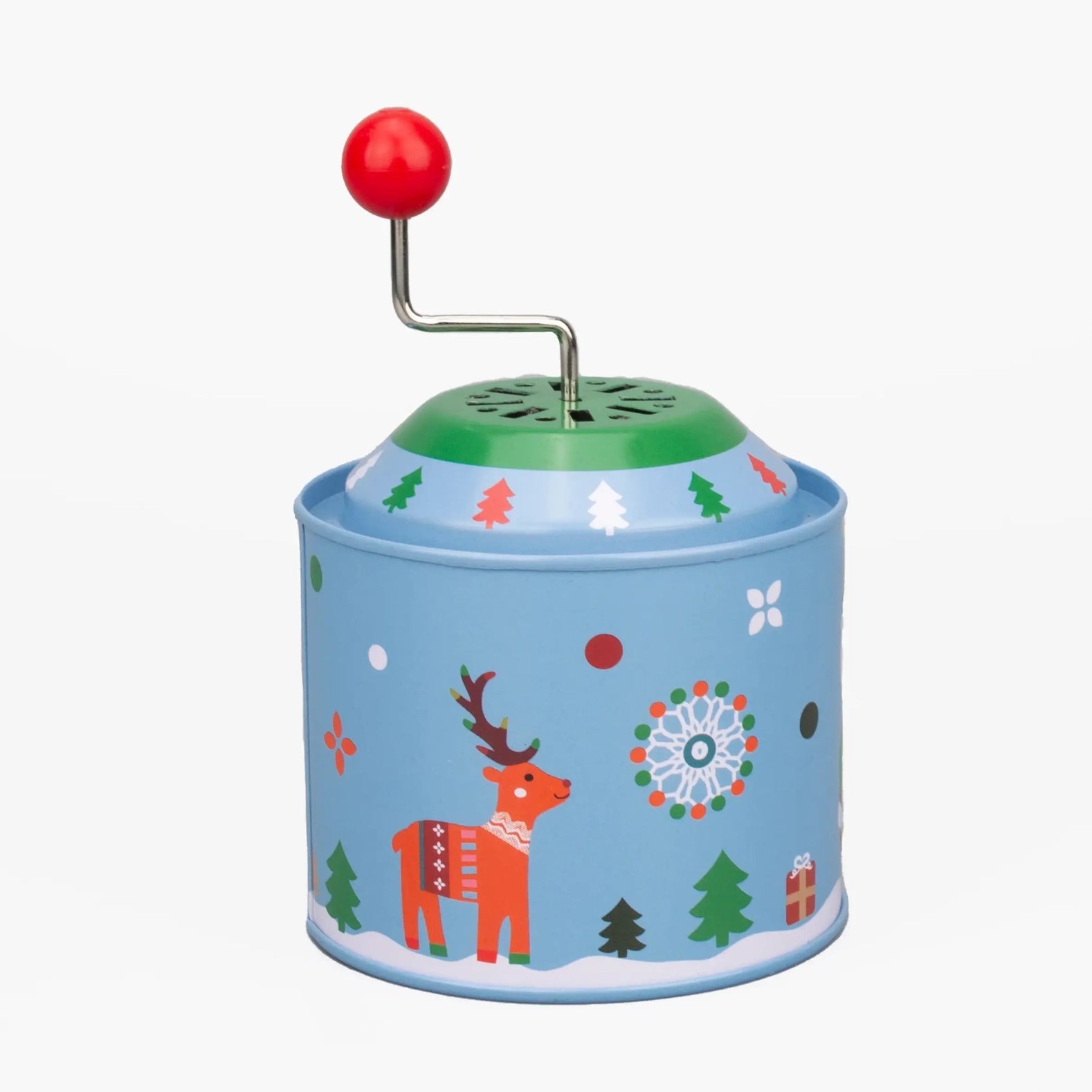 Blechfass-Handkurbel-Spieluhr - Weihnachtsthema