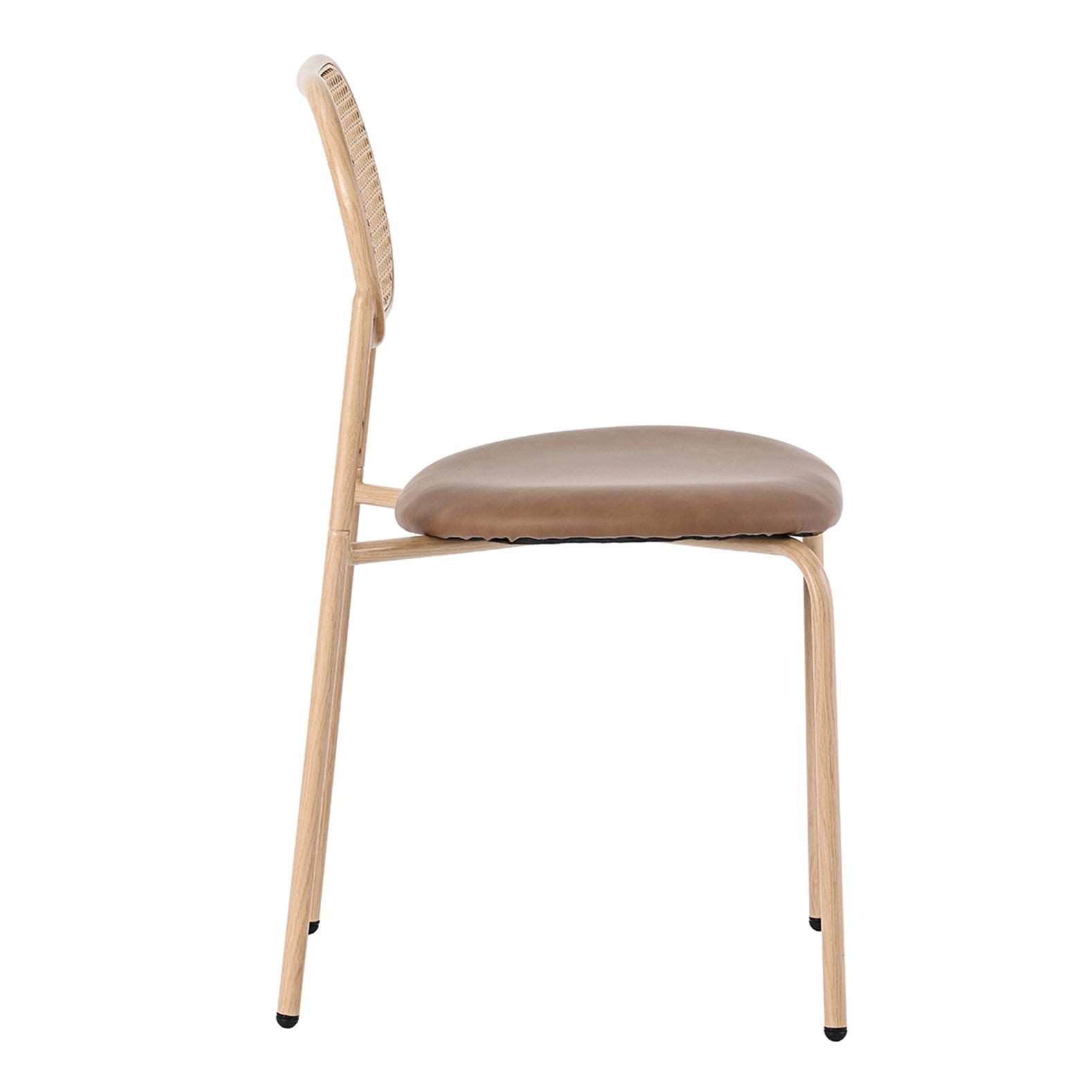 Esszimmerstühle aus Rattan (2er-Set), modernes Design, Metallbeine, braun, ergonomischer Komfort, für Wohnzimmer, Schlafzimmer oder Restaurant