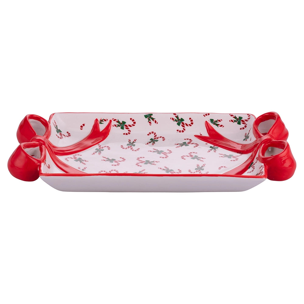 XMAS FLOCKEN RECHTECKIGER TELLER DEK. A 28,5X14,6