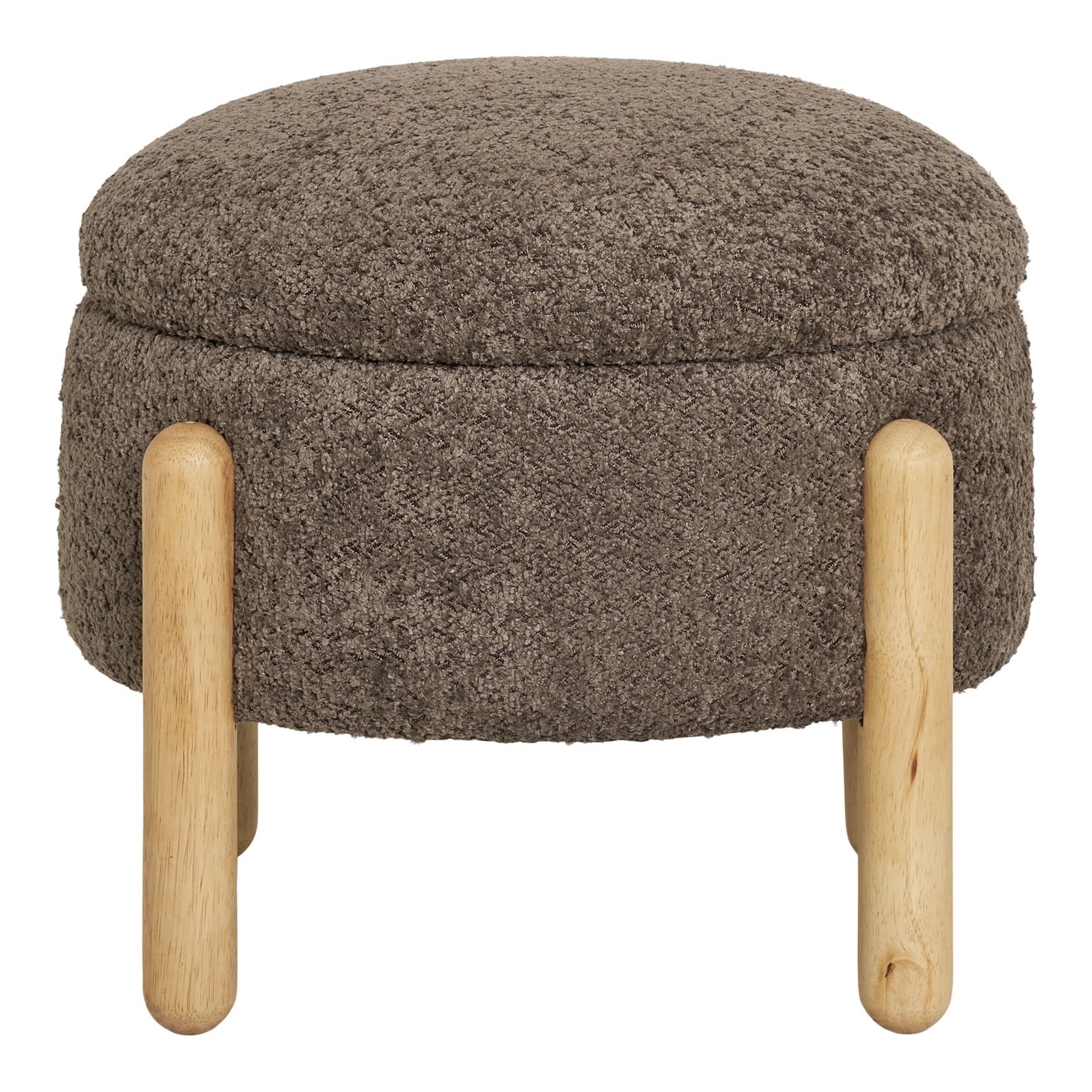Medas - Pouf mit Stauraum. Bouclé. Braun/Natur