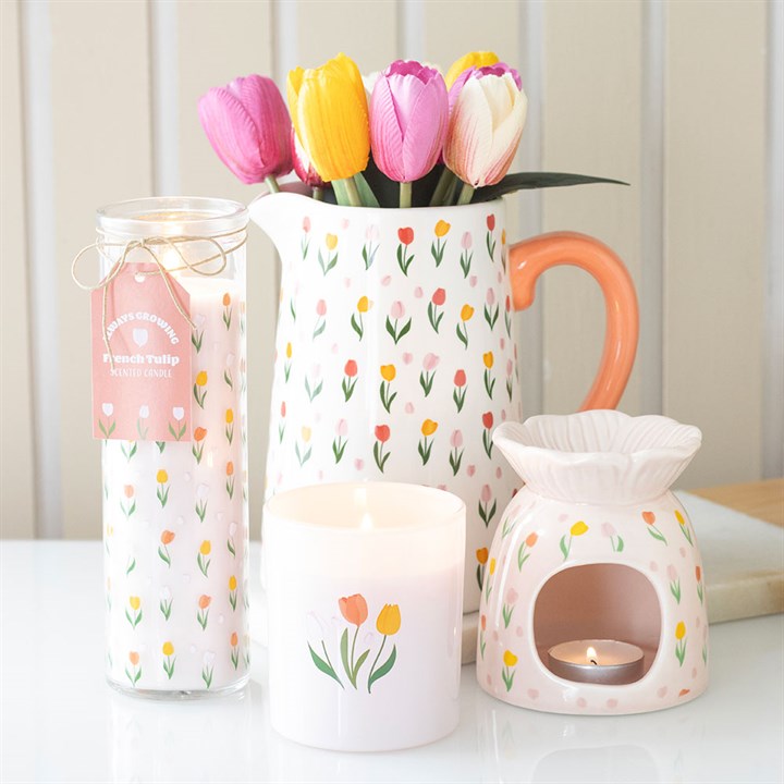 Frühlings-Tulpen-Druck Muttertags-Keramik-Blumenvase