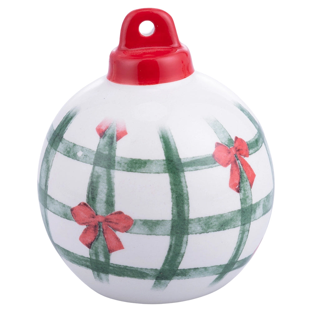 XMAS FLOCKEN KERAMIKKUGEL 3 SORTEN