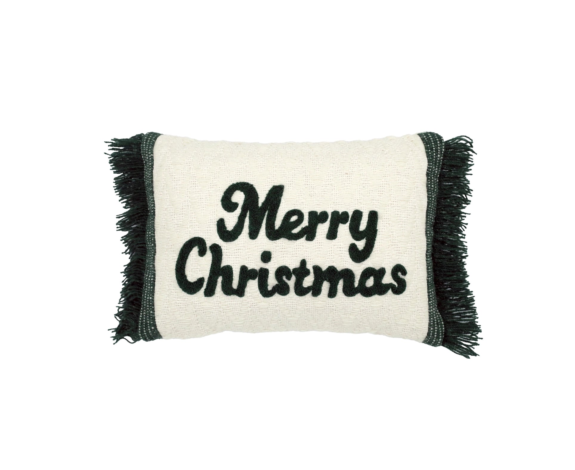 Kerst Kissenbezug Frohe Weihnachten mit Fransen - Urbane Hide