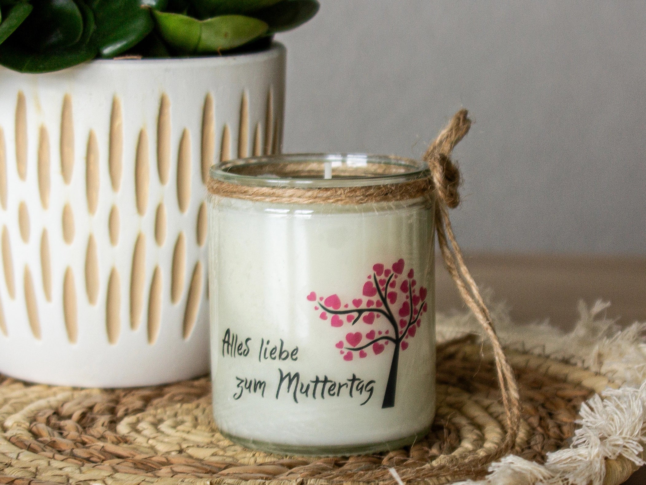 Kerze Muttertag - Alles liebe zum Muttertag - Unparfümiert