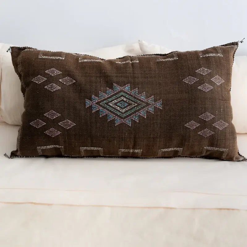Marokkanischer Kaktusseiden-Kissenbezug – Handgefertigtes Sabra-Kissen