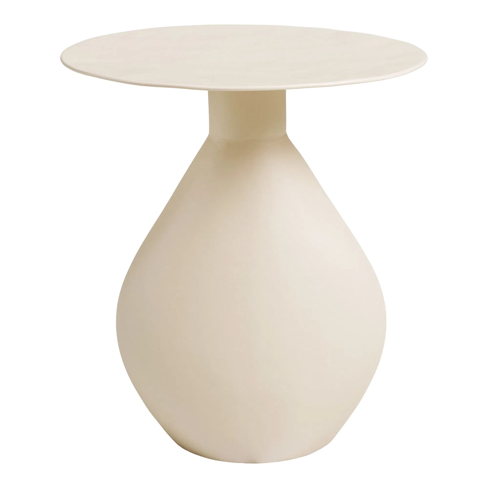 Calais Beistelltisch, Metall/Emaille, Off-White, ø36x40 cm