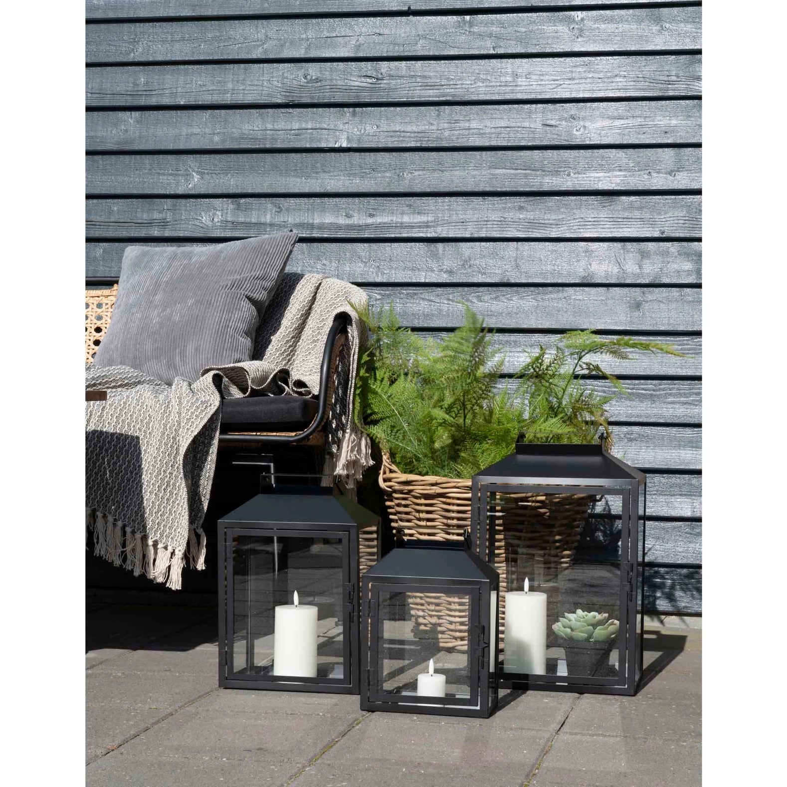 Cort Blanket - Decke, dunkelgrau, weiße Baumwolle, 130x160 cm