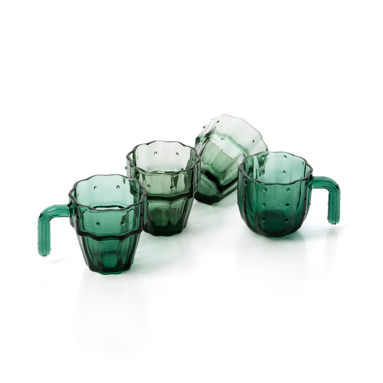 Die Stapel-Kaktus-Gläser - Grün - Set aus 4