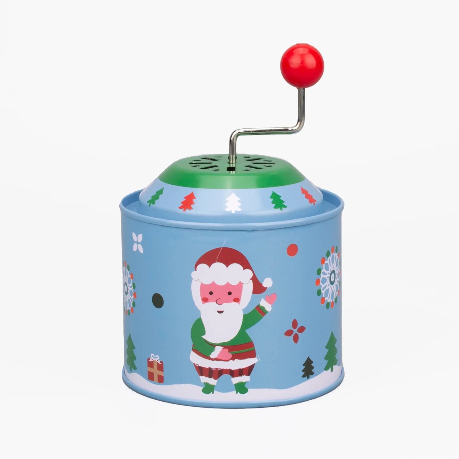 Blechfass-Handkurbel-Spieluhr - Weihnachtsthema