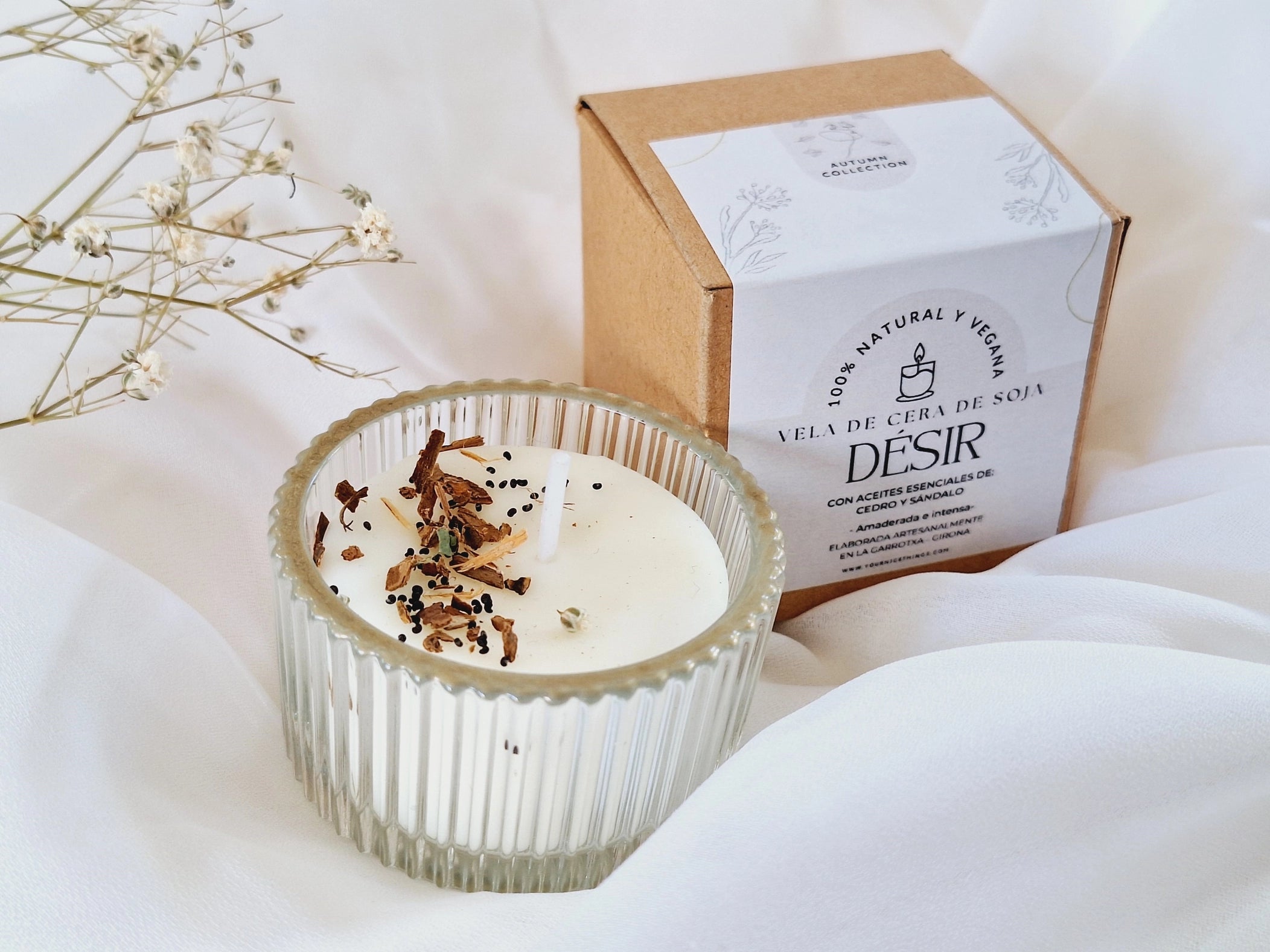 Sojakerze im Glas (Mini) mit Zedernholz- und Sandelholzduft