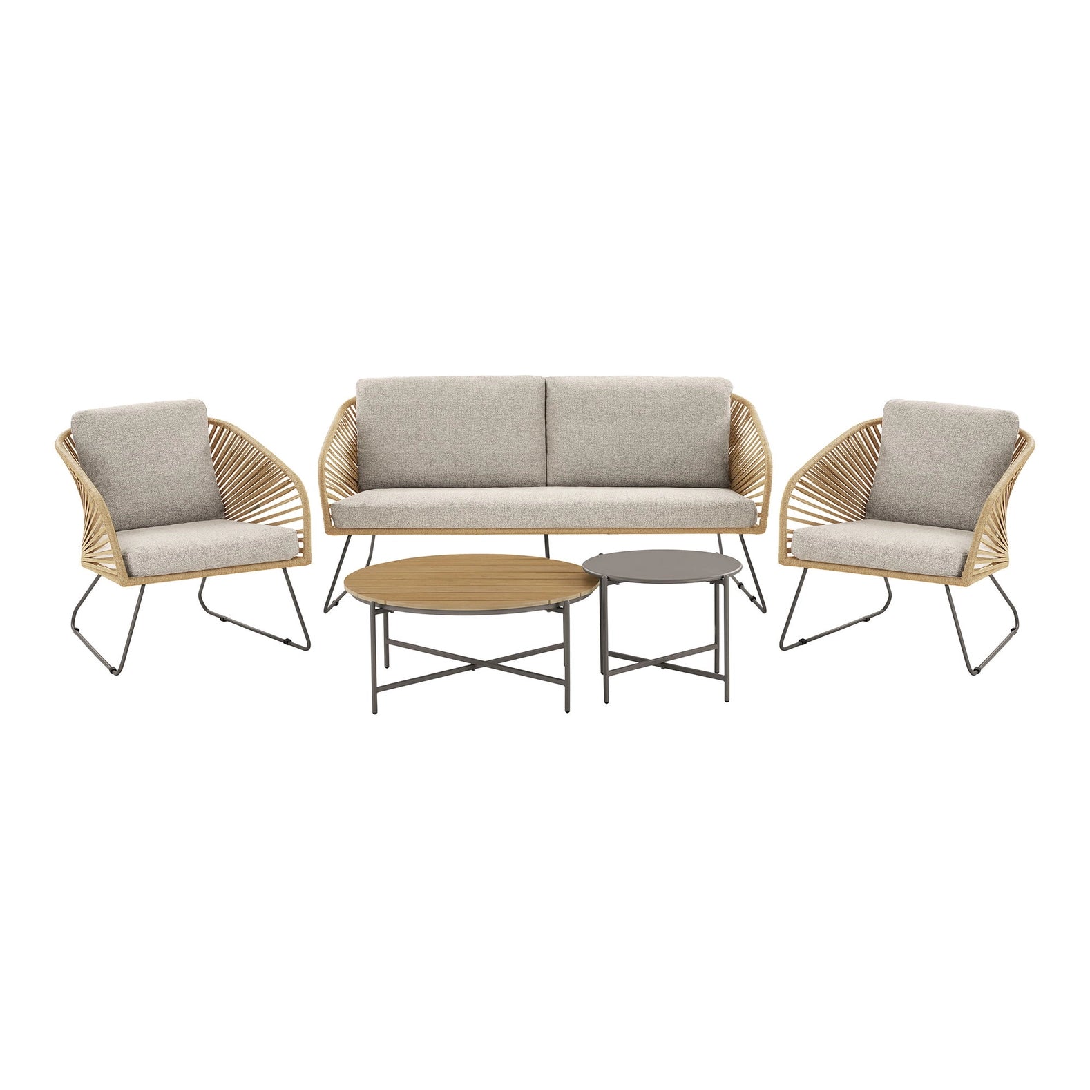 Novella Lounge Set beige und Sand. Stahl