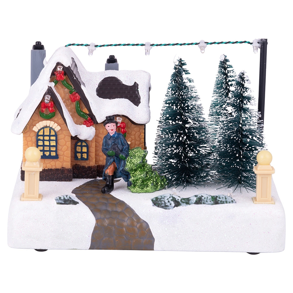 WEIHNACHTSDORF-SZENE 17X10X12CM 2 SORTIMENT