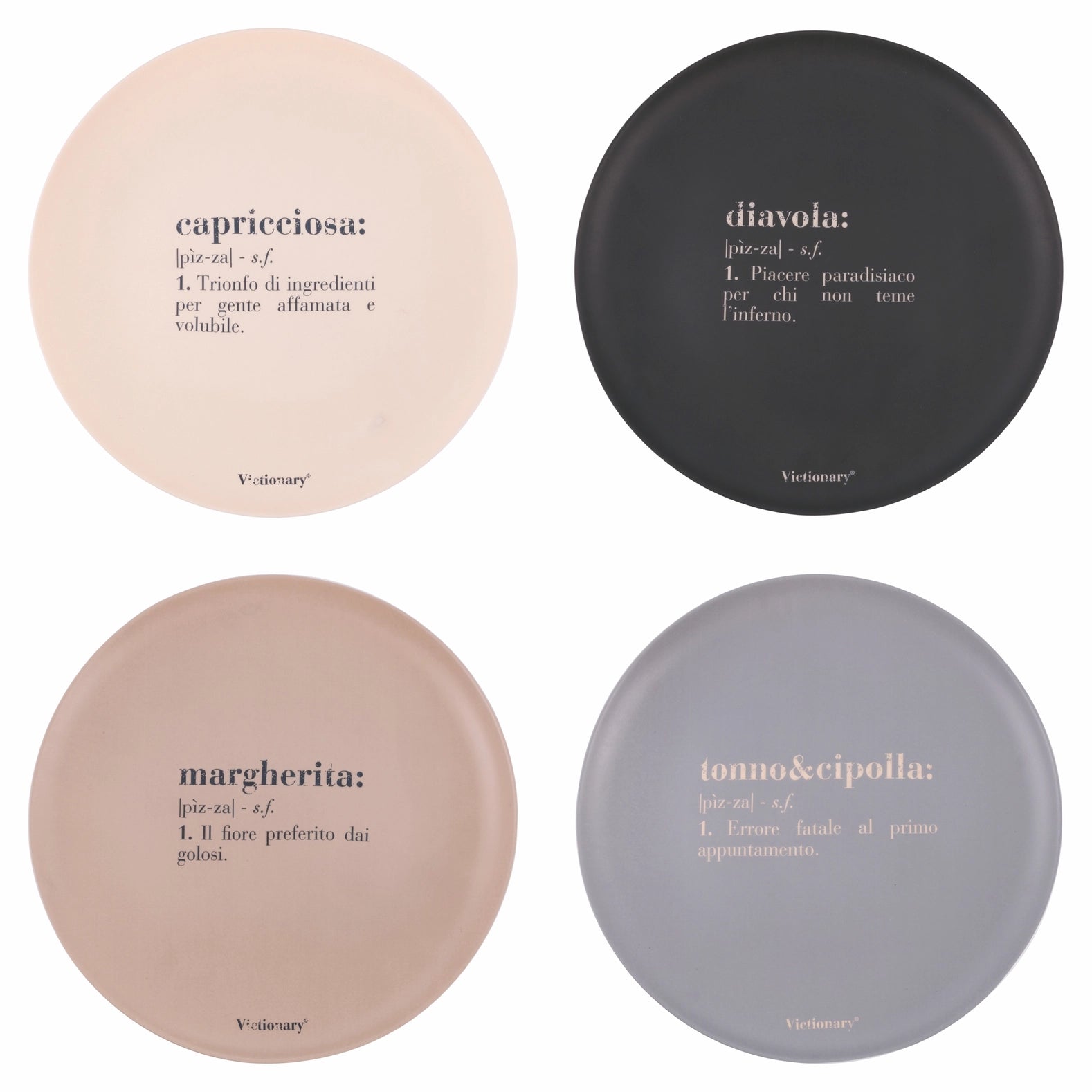 Victionary Pizzateller Opalglas 33 cm, 4-teilig