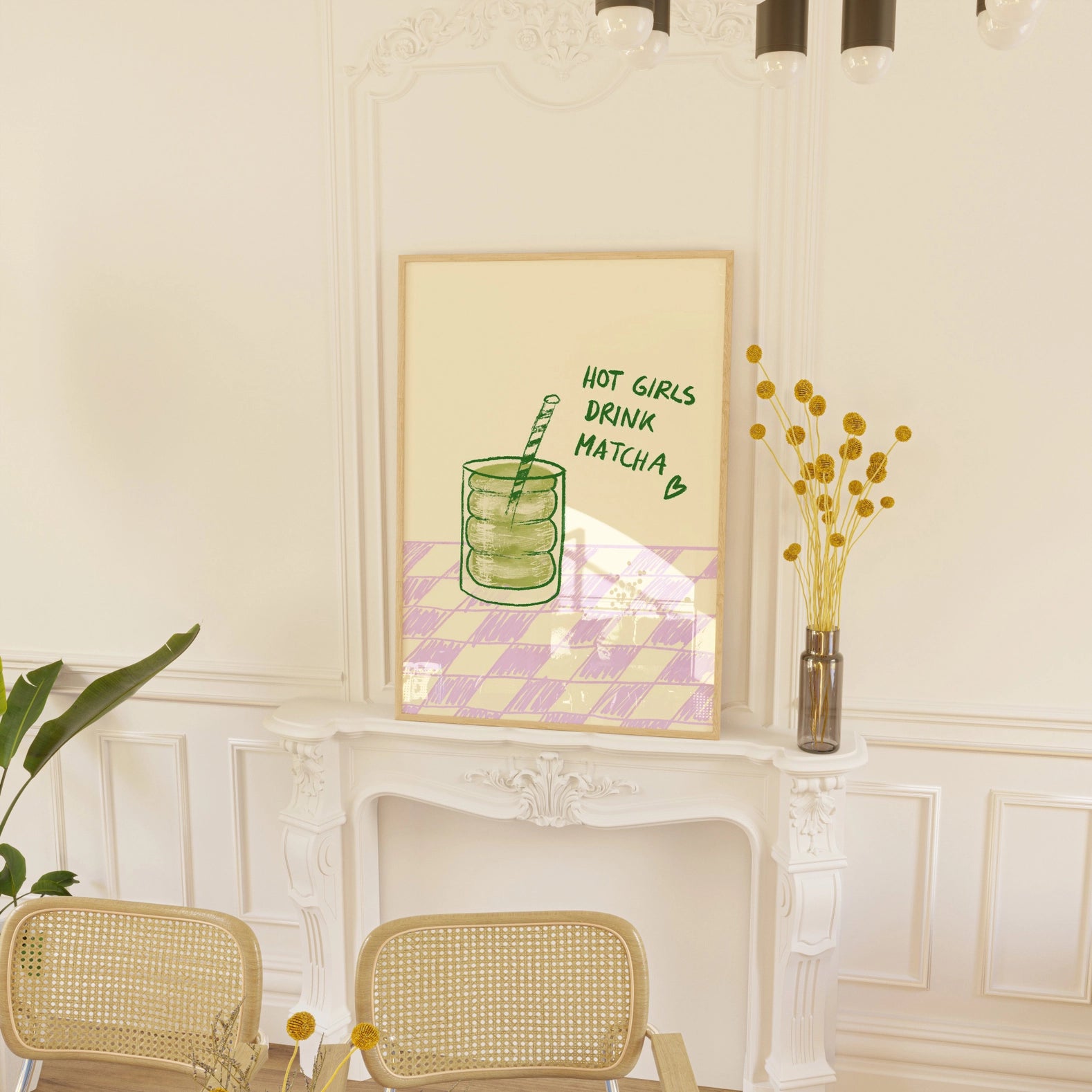 POSTER HOT GIRLS DRINK MATCHA