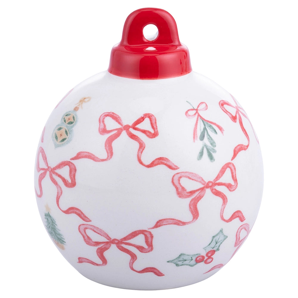 XMAS FLOCKEN KERAMIKKUGEL 3 SORTEN