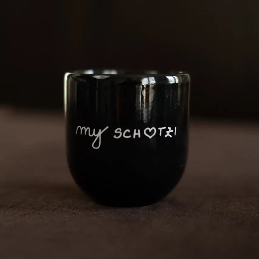 Sisi Tasse „My Schatzi“ aus Keramik, schwarz, 2 dl
