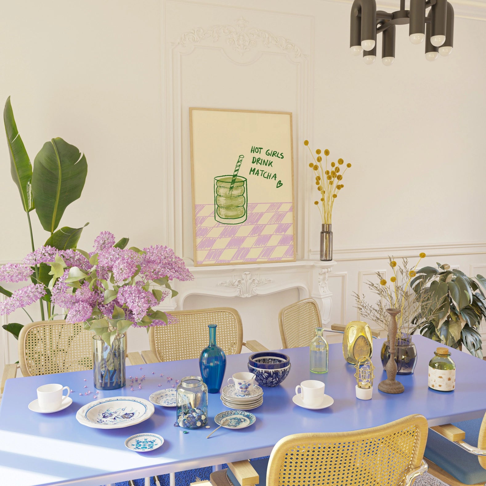 POSTER HOT GIRLS DRINK MATCHA