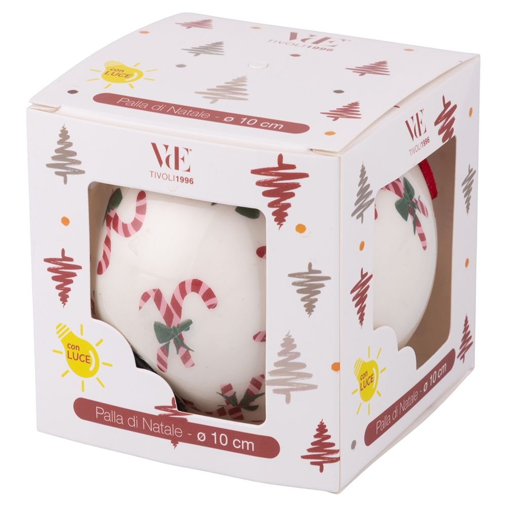 WEIHNACHTEN MIT SCHLEIFEN LED-KUGEL 4 SORTIERT