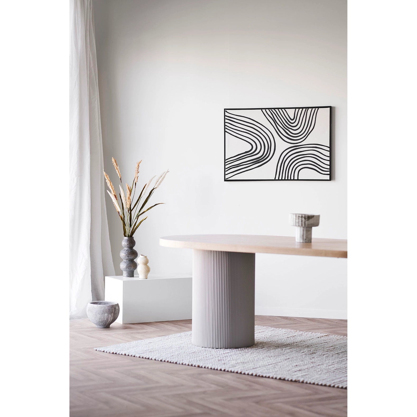 Solva Esstisch aus Eschenholz, naturfarben, Sand, 100 x 220 x 75 cm