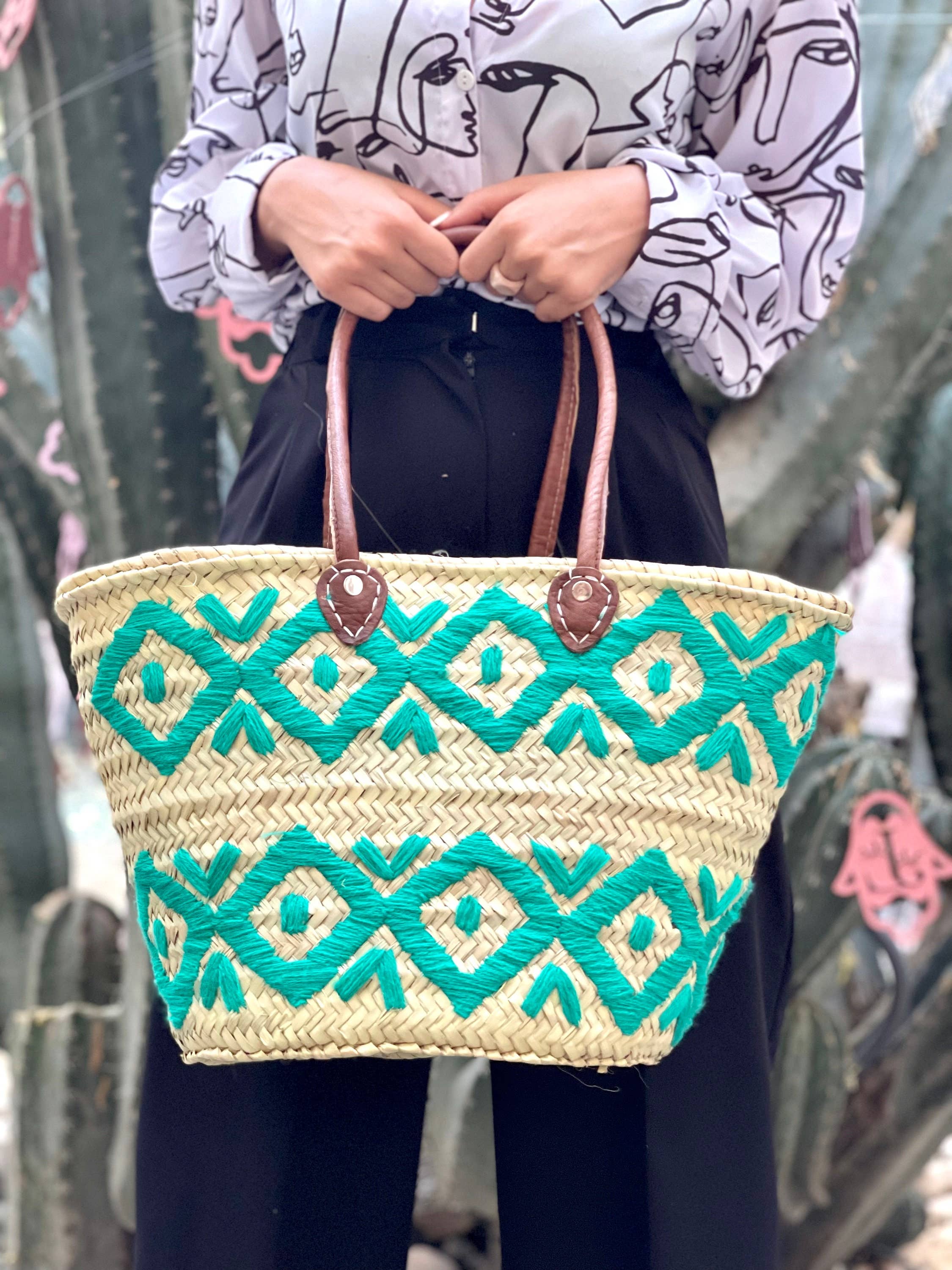 Tasche aus geflochtenem Stroh | Marokkanische Korbtasche | Strandtasche