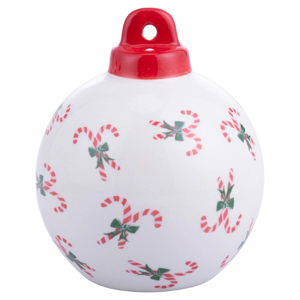 XMAS FLOCKEN KERAMIKKUGEL 3 SORTEN