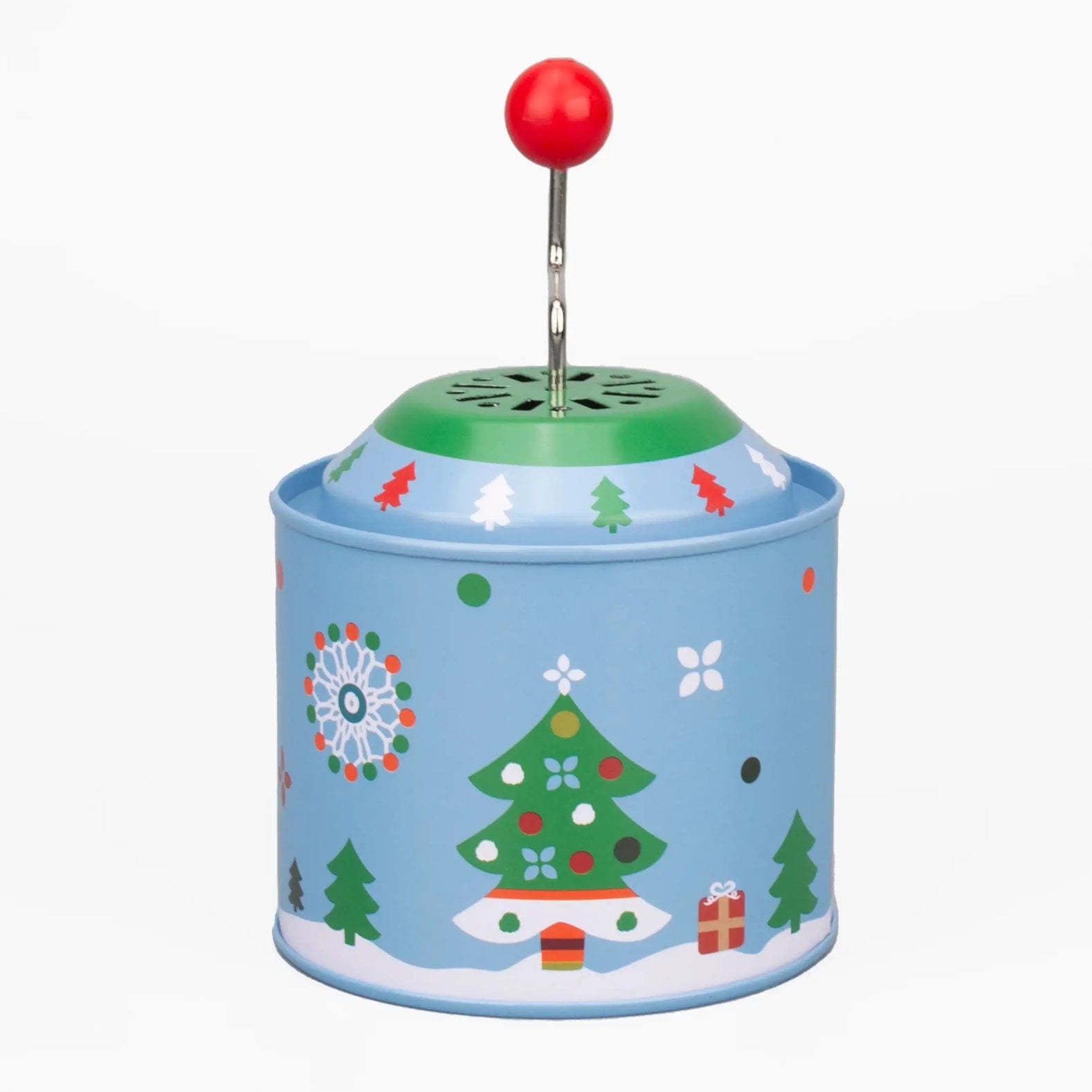 Blechfass-Handkurbel-Spieluhr - Weihnachtsthema